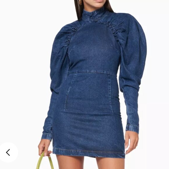 ROTATE Birger Christensen Kim Denim Mini Dress Sz XS - Picture 1 of 14